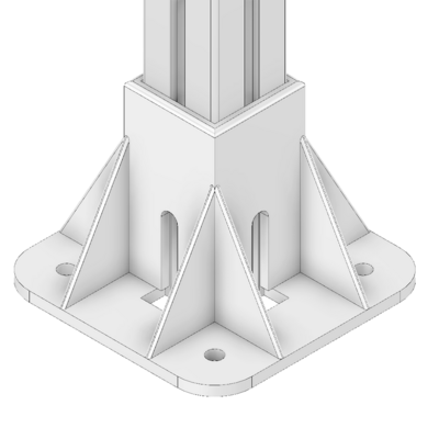 33-4545-1SS MODULAR SOLUTIONS MOUNTING FOOT 4 SIDED FOR 45 X 45 FULLY ENCLOSED